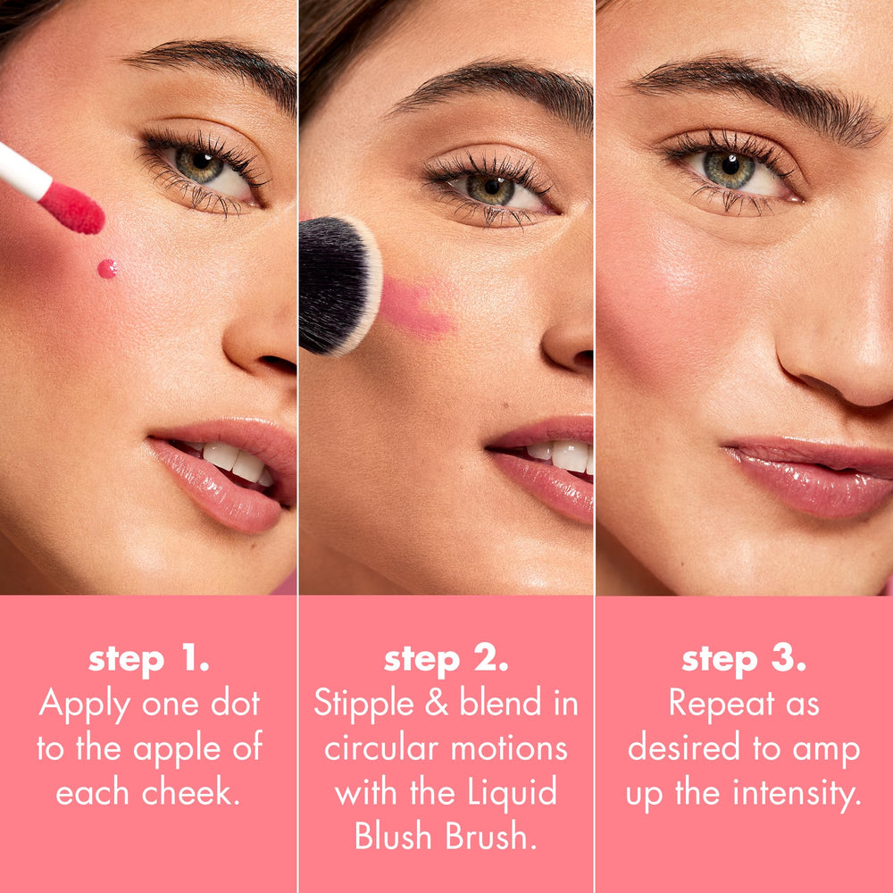 e.l.f. blush tube next to lipstick for scale and portable makeup routine
