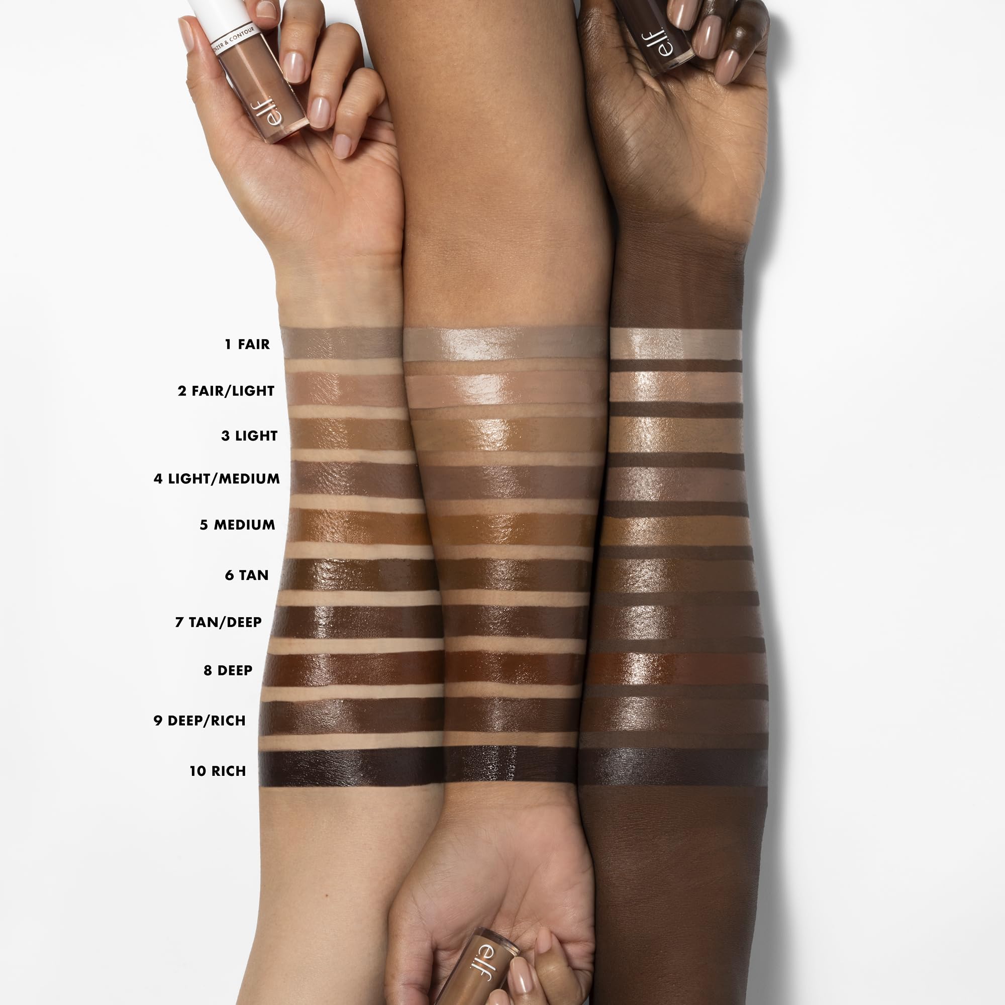 e.l.f. swatch on skin showing smooth texture and blendable payoff