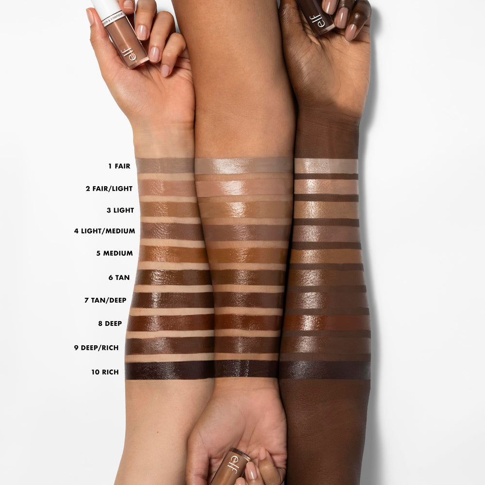 e.l.f. swatch on skin showing smooth texture and blendable payoff
