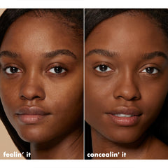 e.l.f. concealer swatch on hand, shows Rich Chocolate coverage and tone