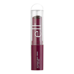e.l.f. texture swipe of balm showing smooth glossy finish and rich berry tint