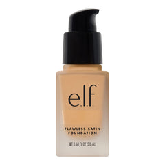e.l.f. flawless finish front bottle showing packaging and shade Buff benefits blendability