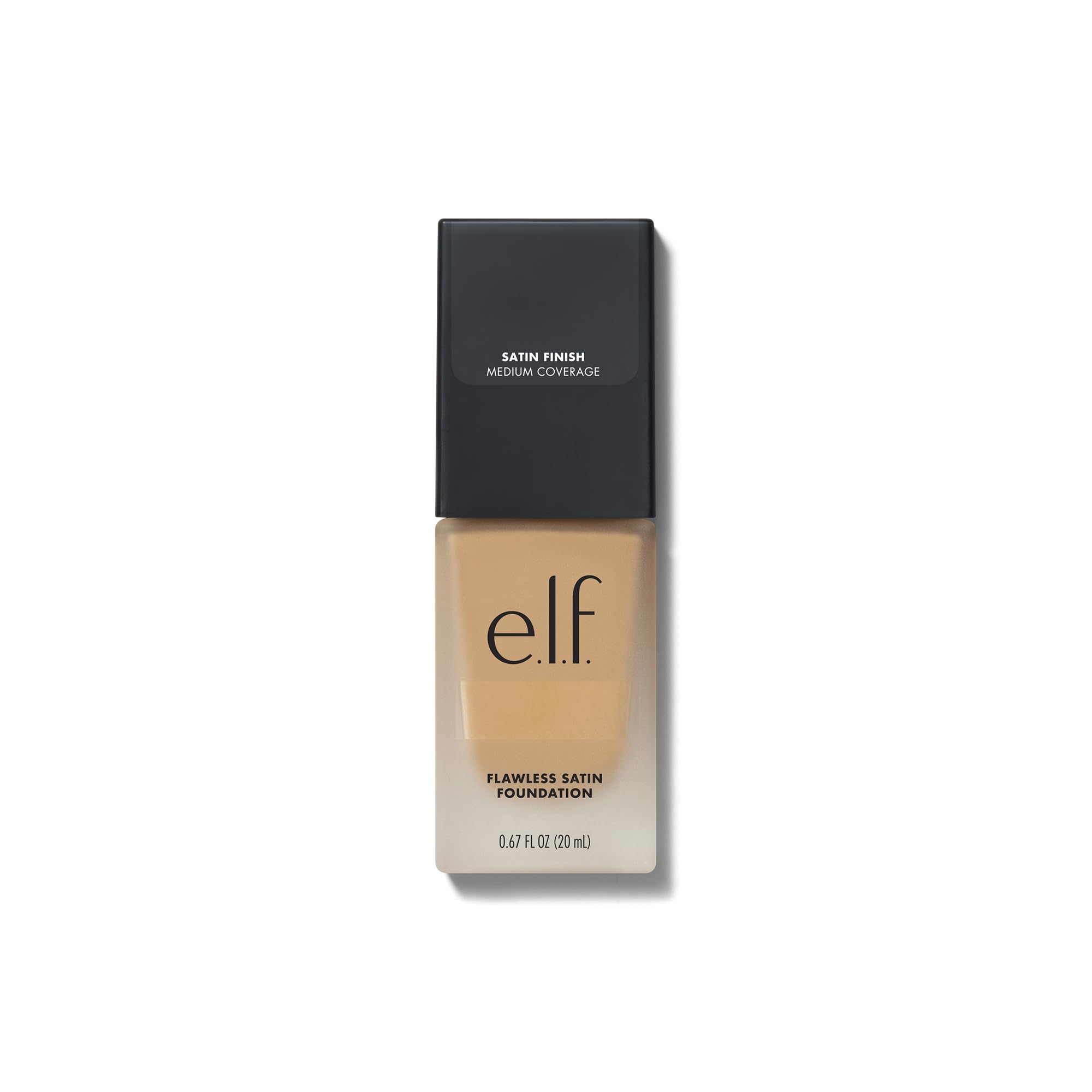 e.l.f. flawless finish size comparison next to common items shows compact 20mL travel benefit