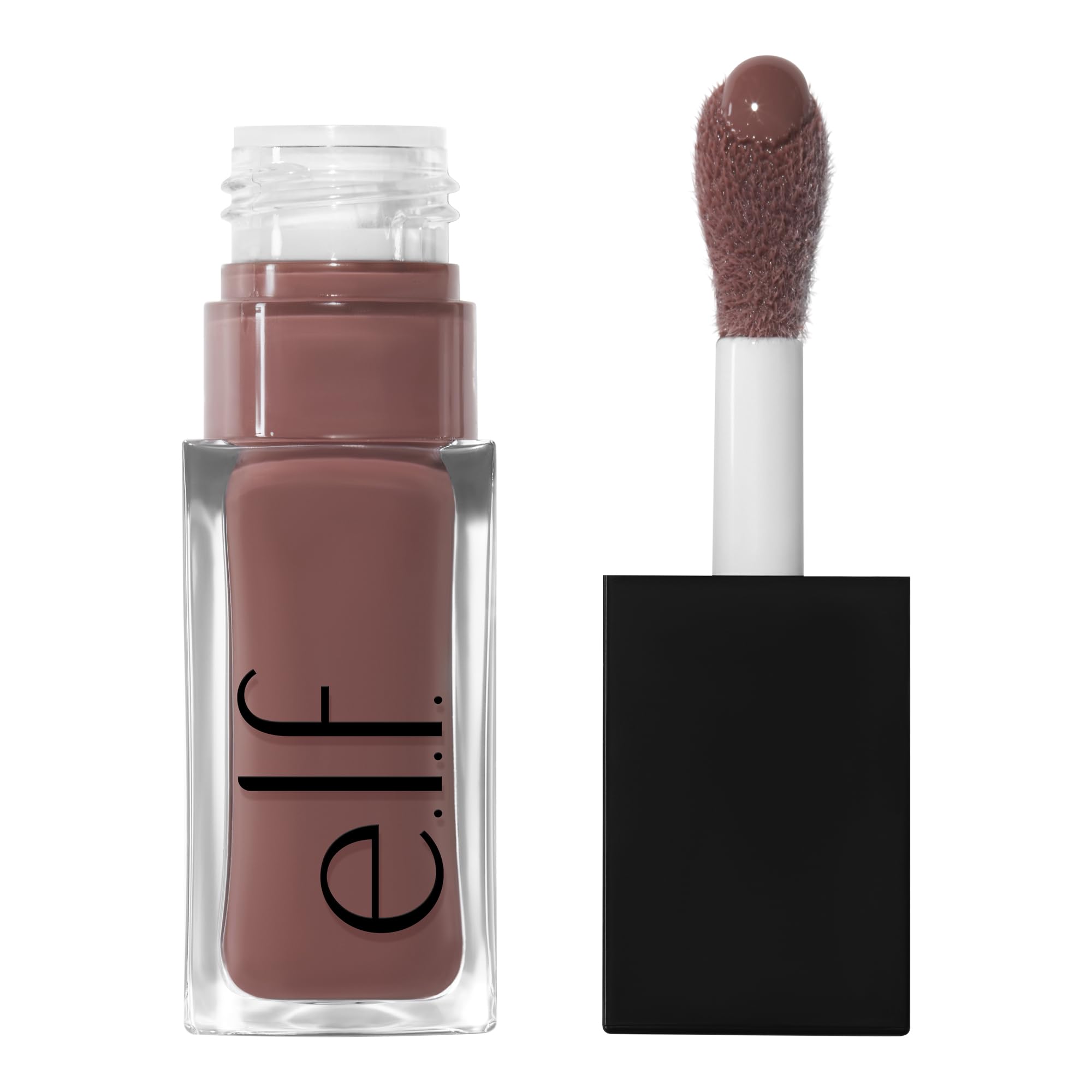 e.l.f. front packaging of Glow Reviver Lip Oil showing shade Money Mauve and glossy tube benefit