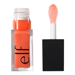 e.l.f. front packaging showing coral-tinted lip oil and glossy finish benefits