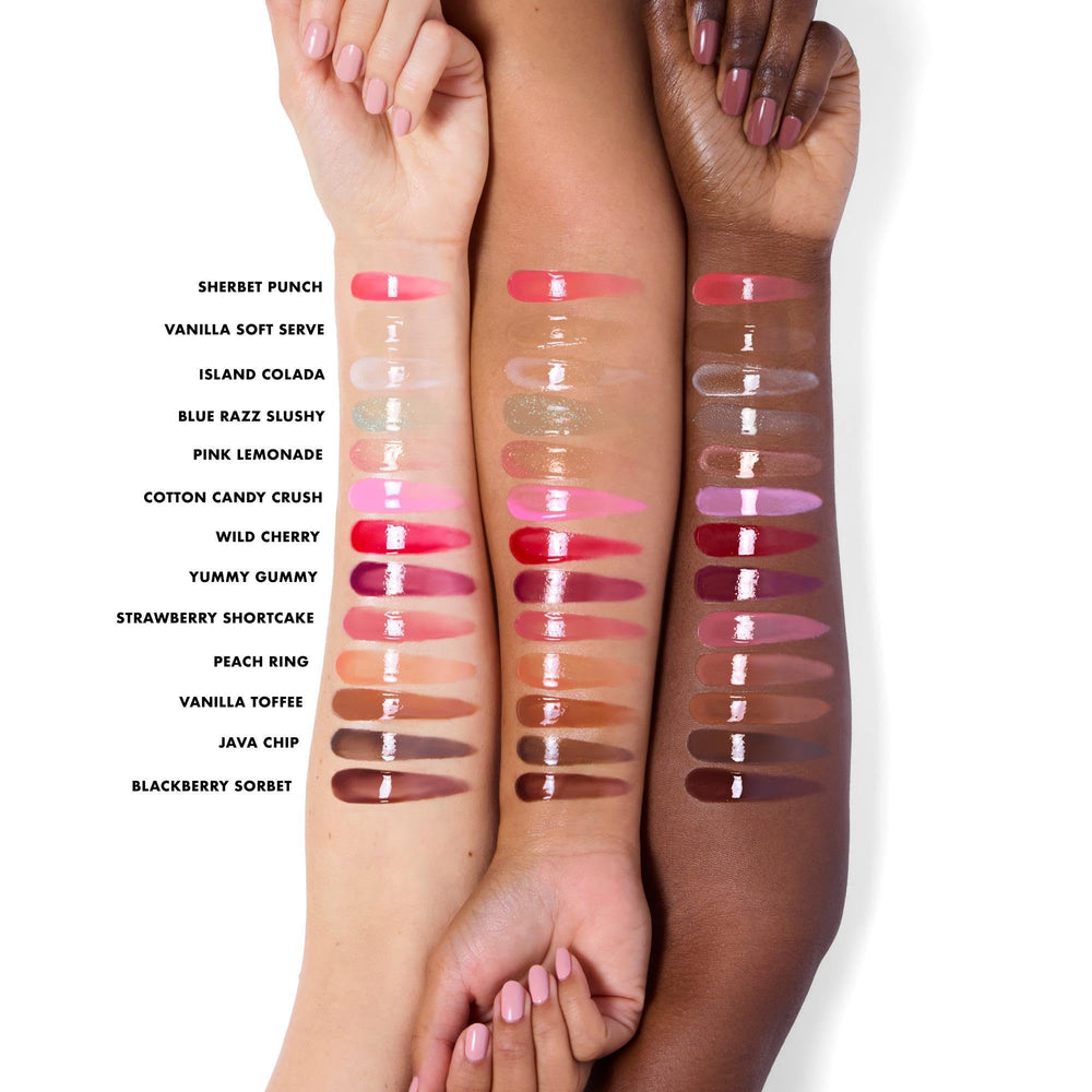 e.l.f. butter blend ingredients arranged to show nourishing shea mango cocoa butters