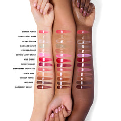 e.l.f. butter blend ingredients arranged to show nourishing shea mango cocoa butters