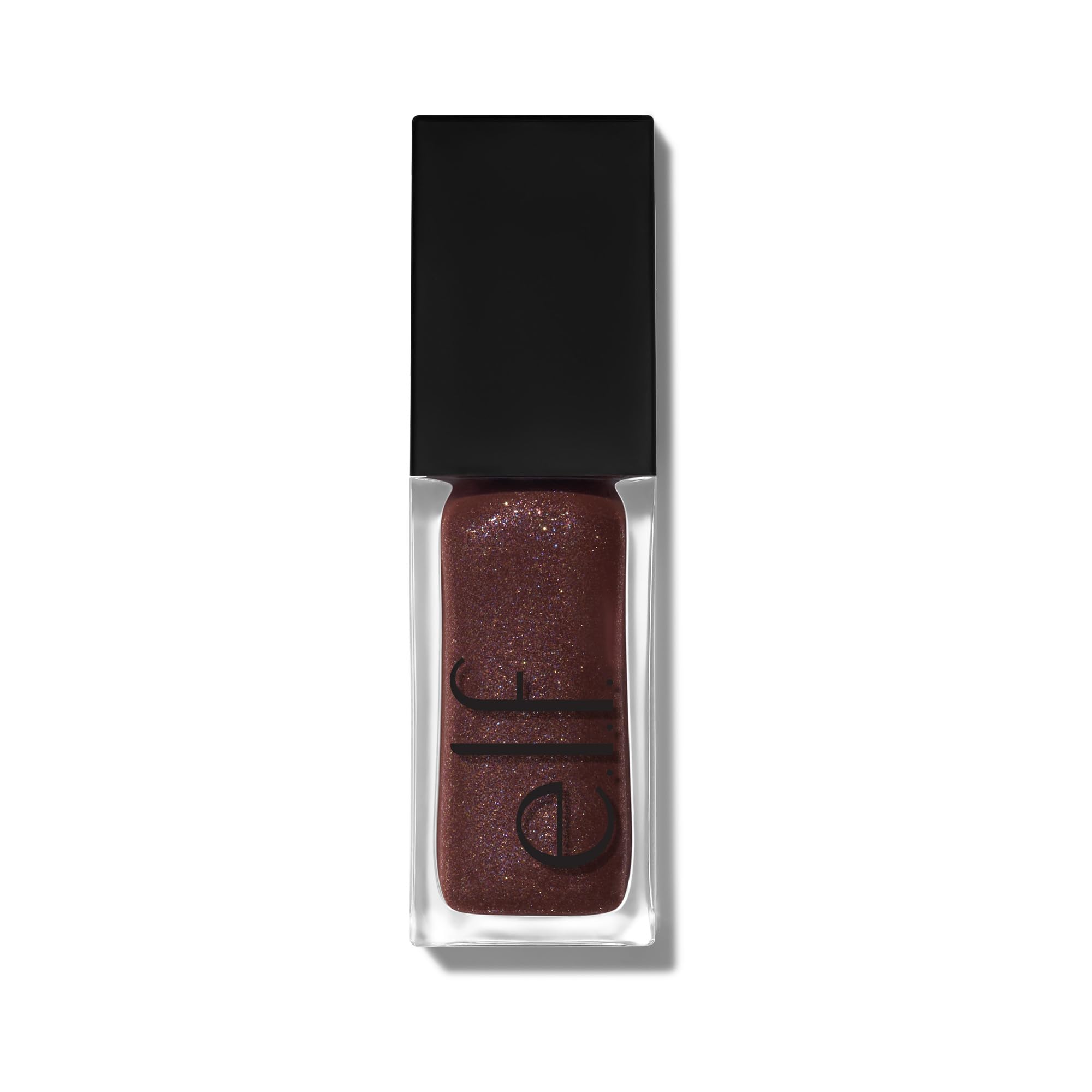 e.l.f. lip oil layered over matte lipstick to boost shine and dimension benefit