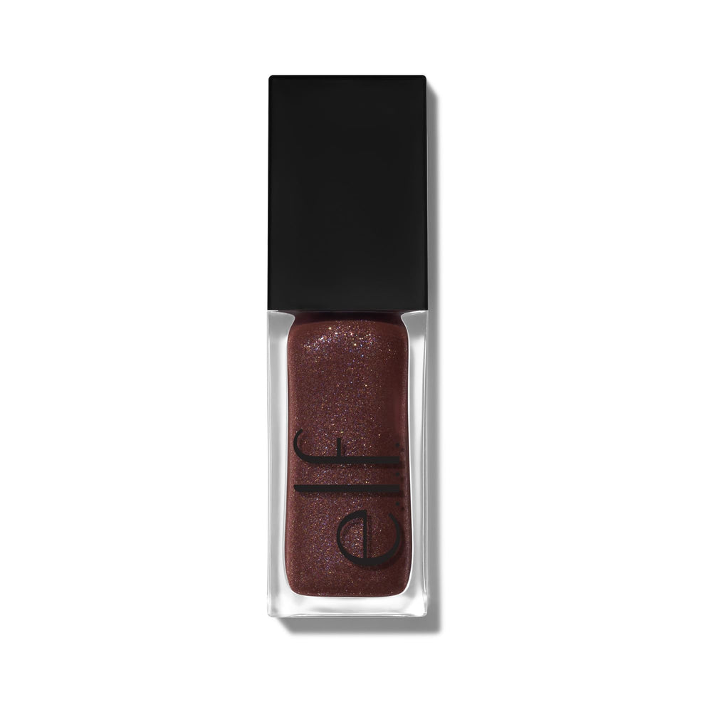 e.l.f. lip oil layered over matte lipstick to boost shine and dimension benefit