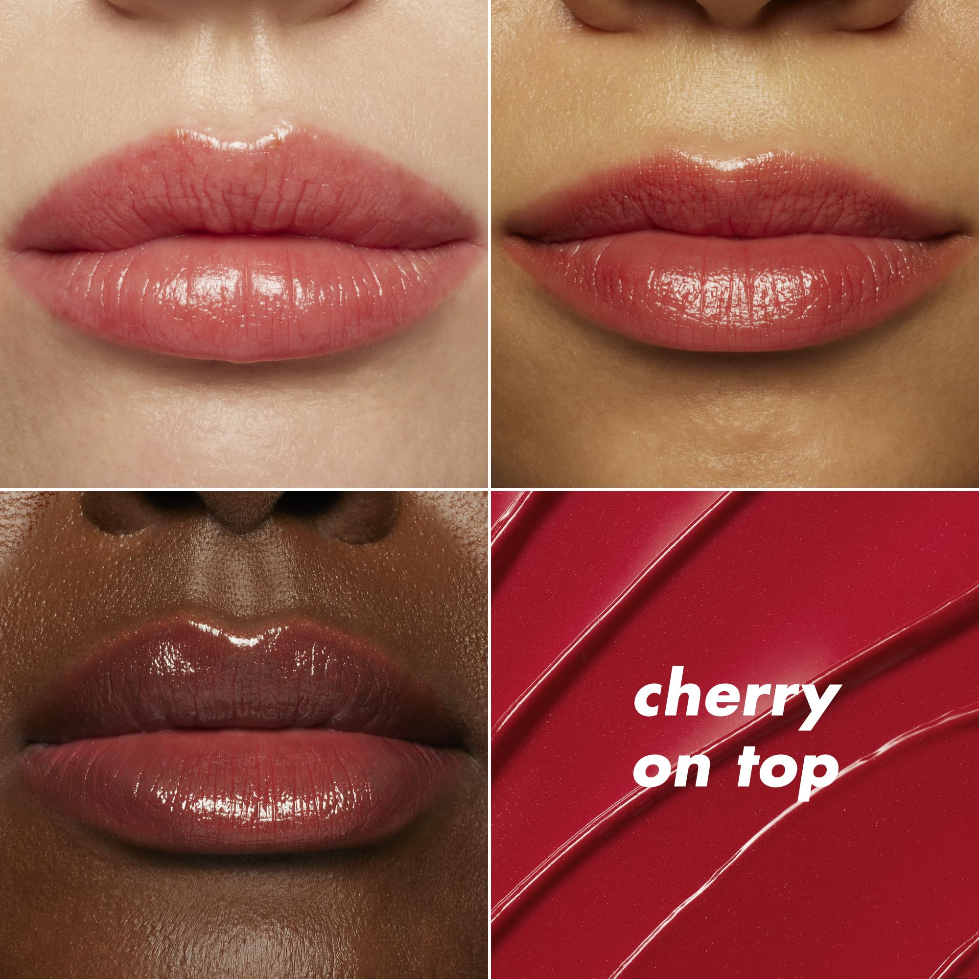 e.l.f. close-up of applied lip oil stick showing soft shine and pigment