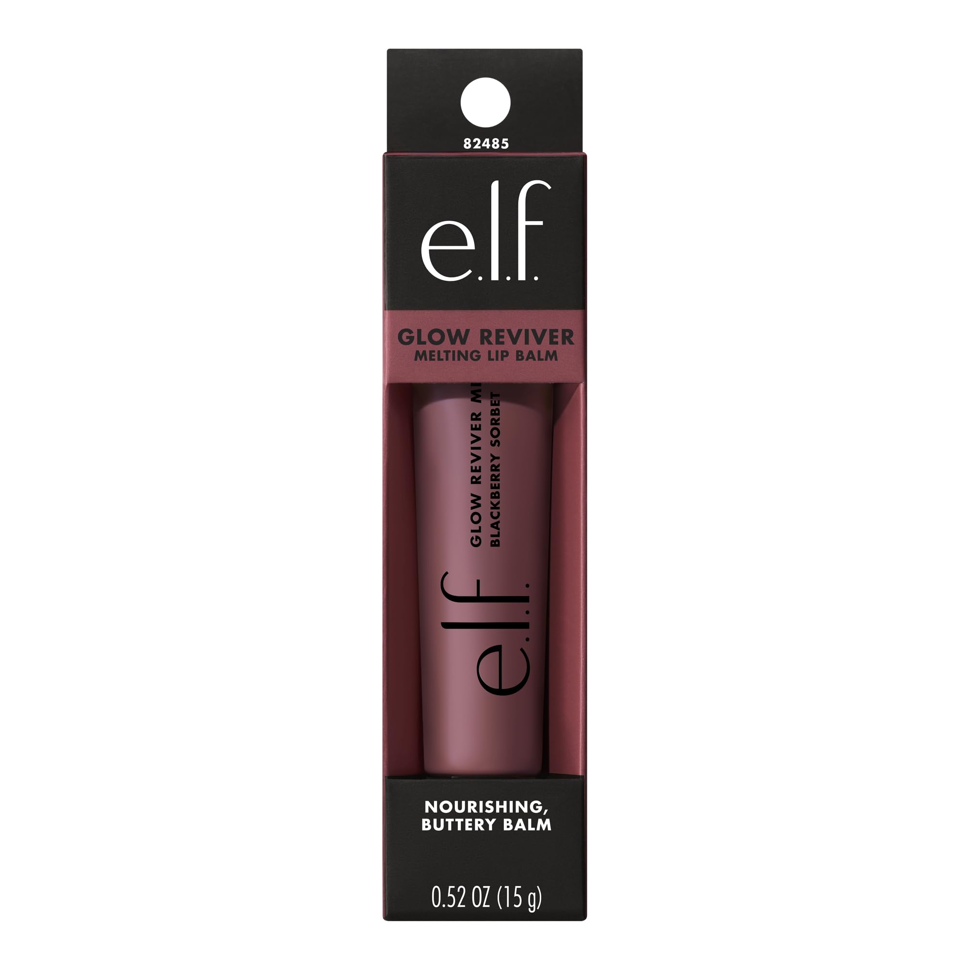 e.l.f. flatlay with blackberries and tube conveying flavor inspiration and glossy finish