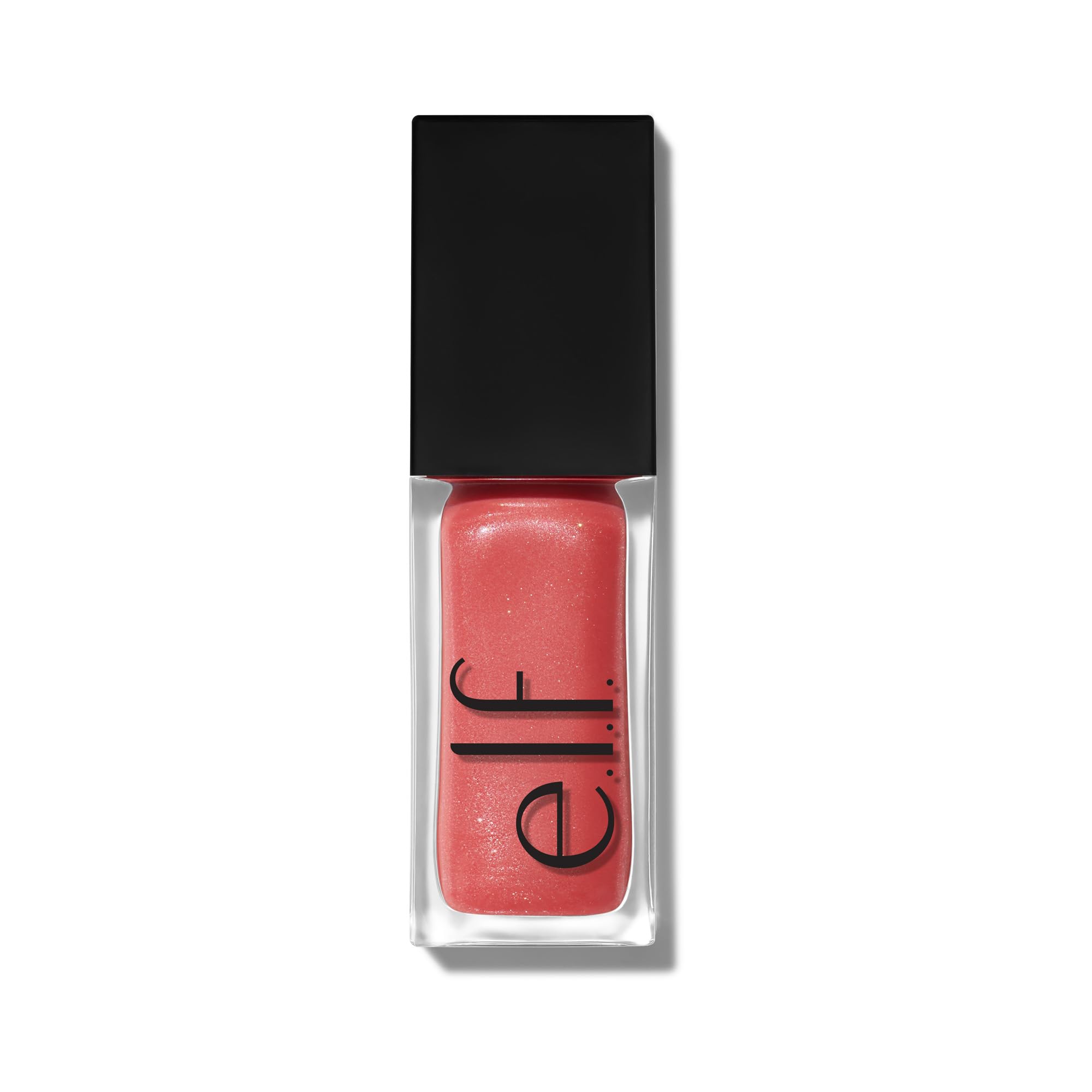 e.l.f. lip oil layered over lipstick adding luminous dimension and shine
