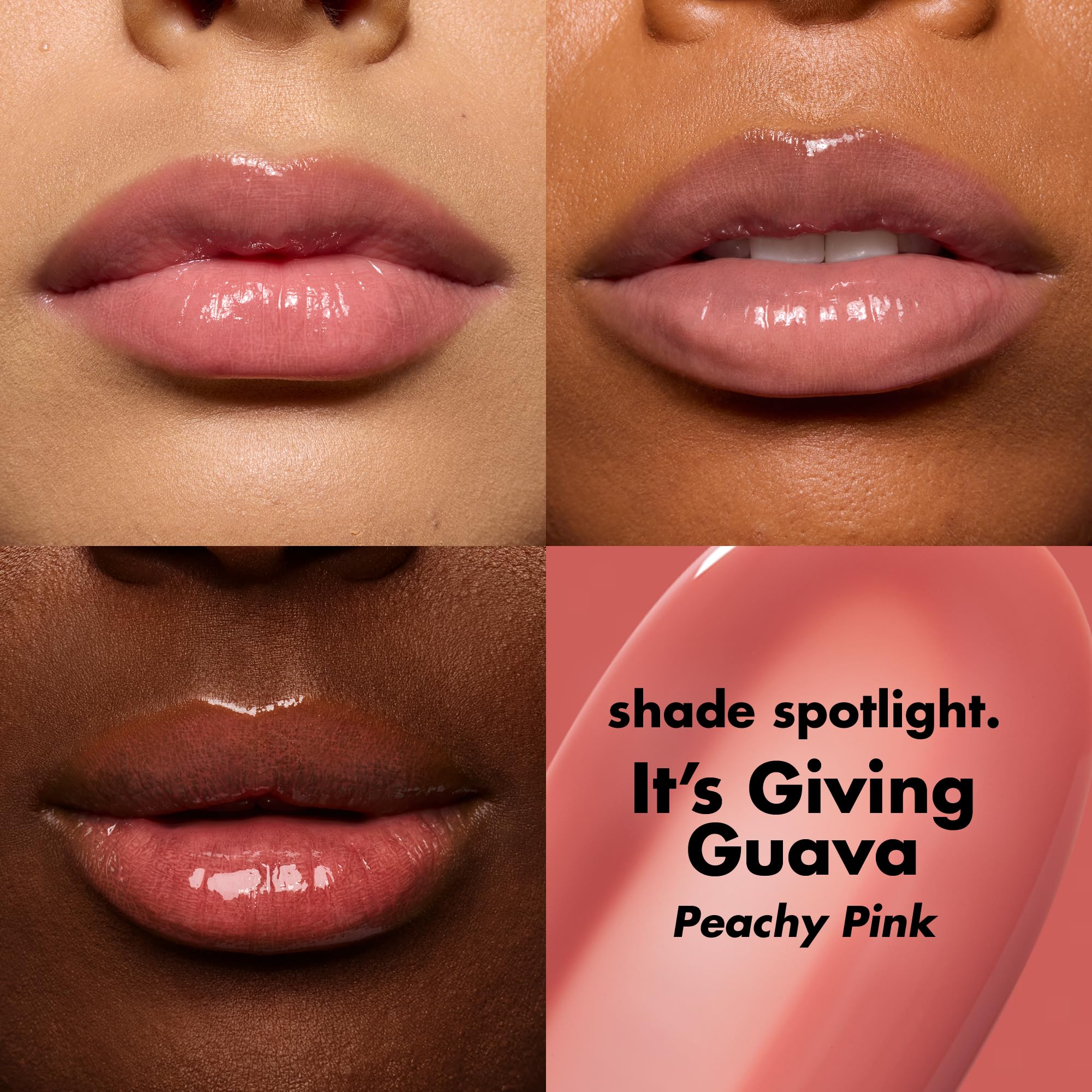 e.l.f. swatches on skin illustrating sheer tint and buildable shine