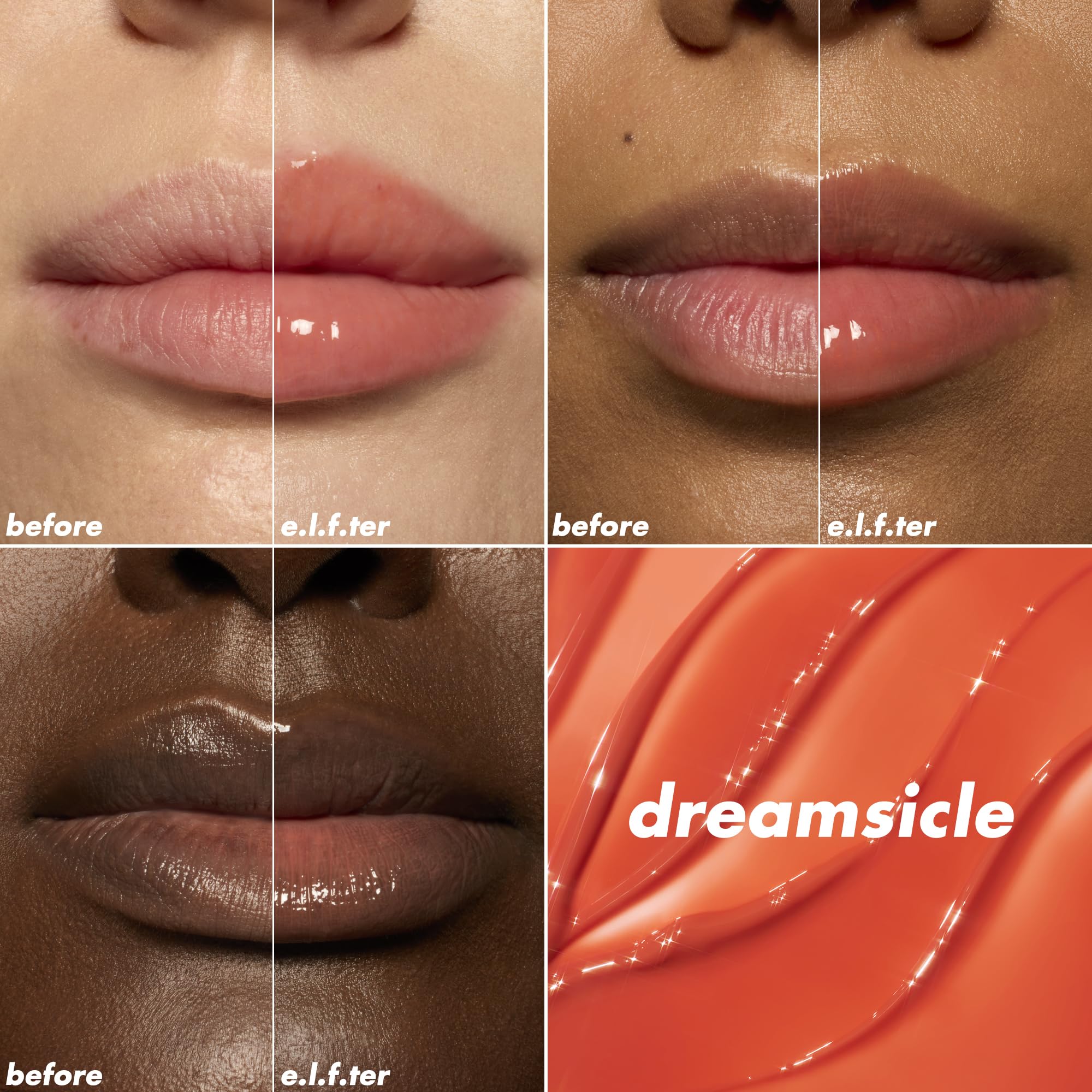 e.l.f. glistening oil texture close-up highlighting non-sticky shine