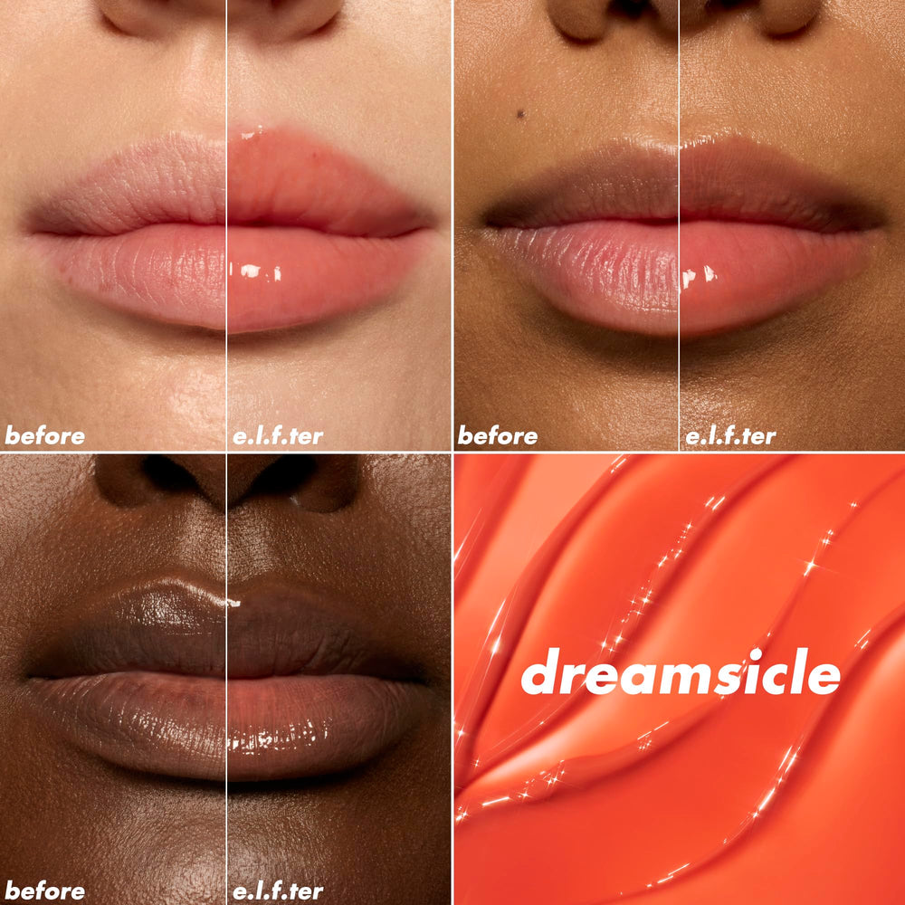 e.l.f. glistening oil texture close-up highlighting non-sticky shine