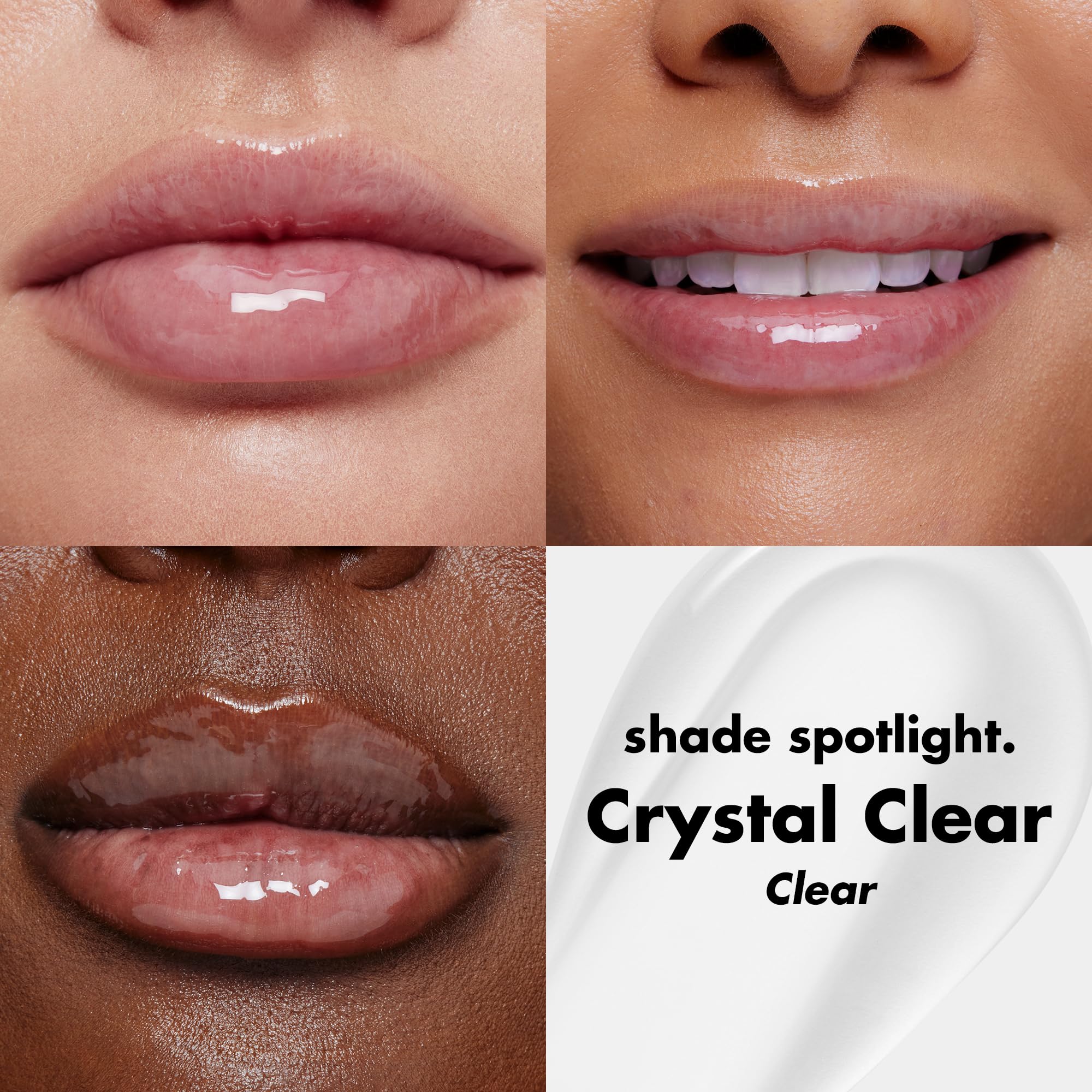 e.l.f. clear lip oil texture droplet highlighting nourishing, non-sticky finish