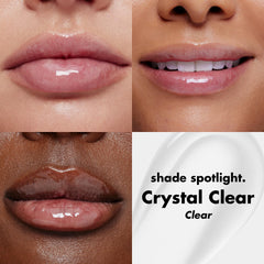 e.l.f. clear lip oil texture droplet highlighting nourishing, non-sticky finish