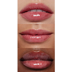 e.l.f. clear texture droplet demonstrating glossy, non-sticky formula and nourishing oil blend
