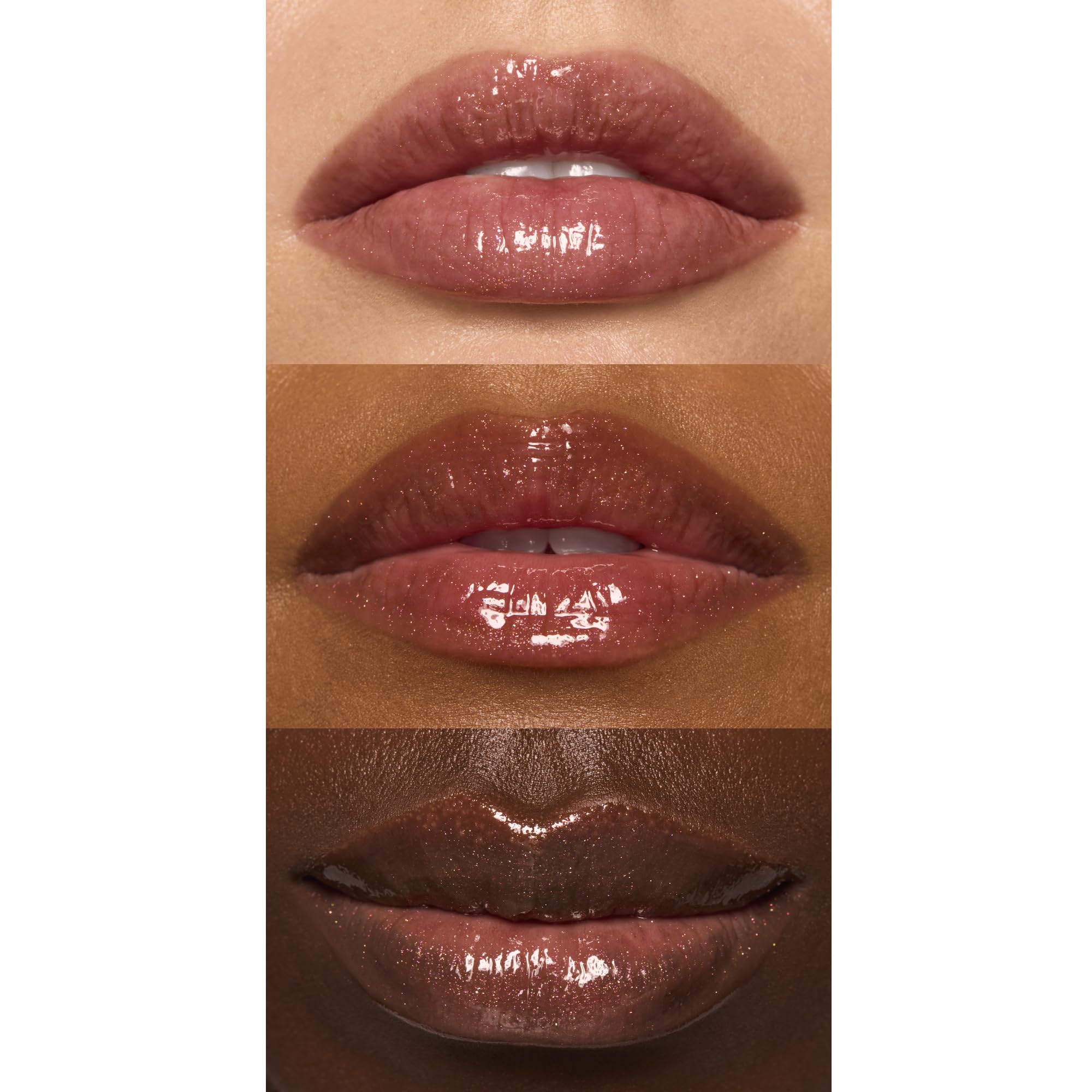 e.l.f. swatches of Crystal Baller texture on skin showing sheer tint and glossy finish