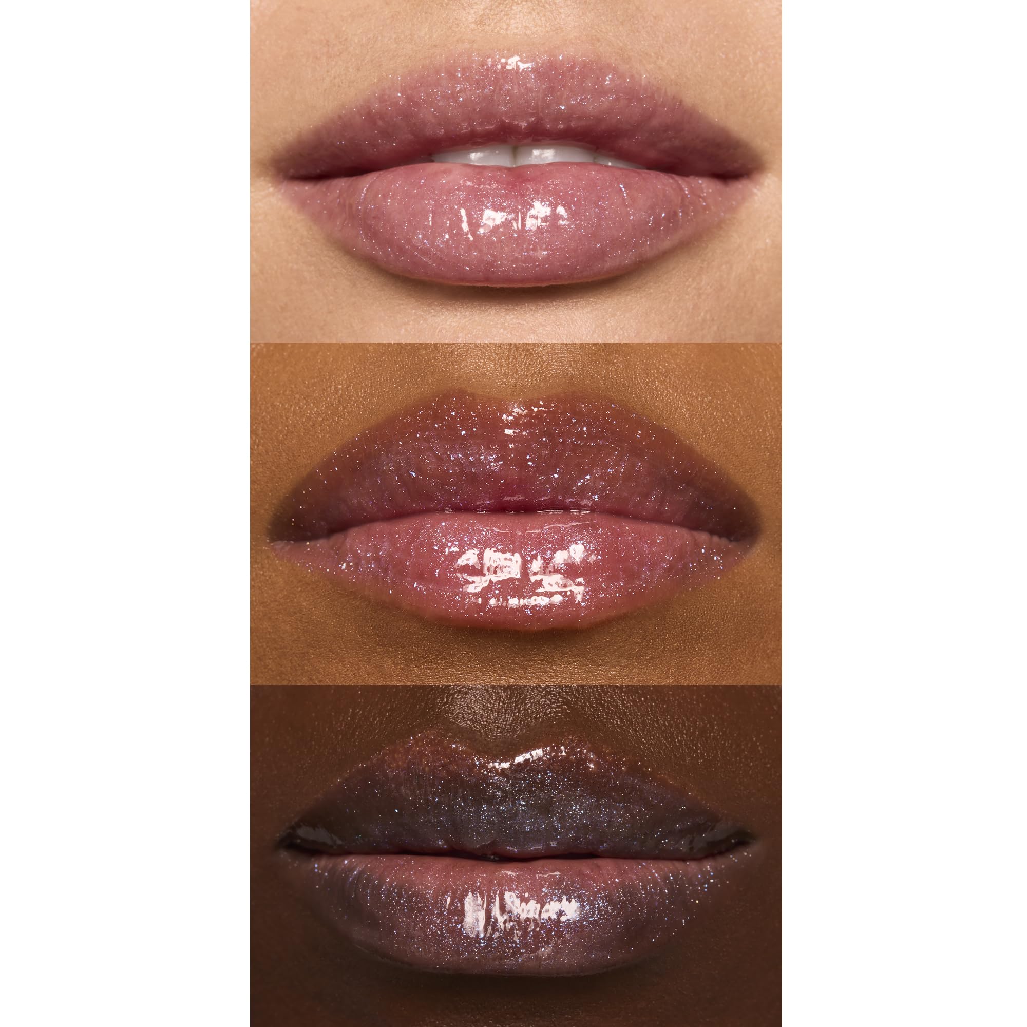 e.l.f. Glow Reviver texture swatched on arm demonstrating glossy finish and sheer color payoff