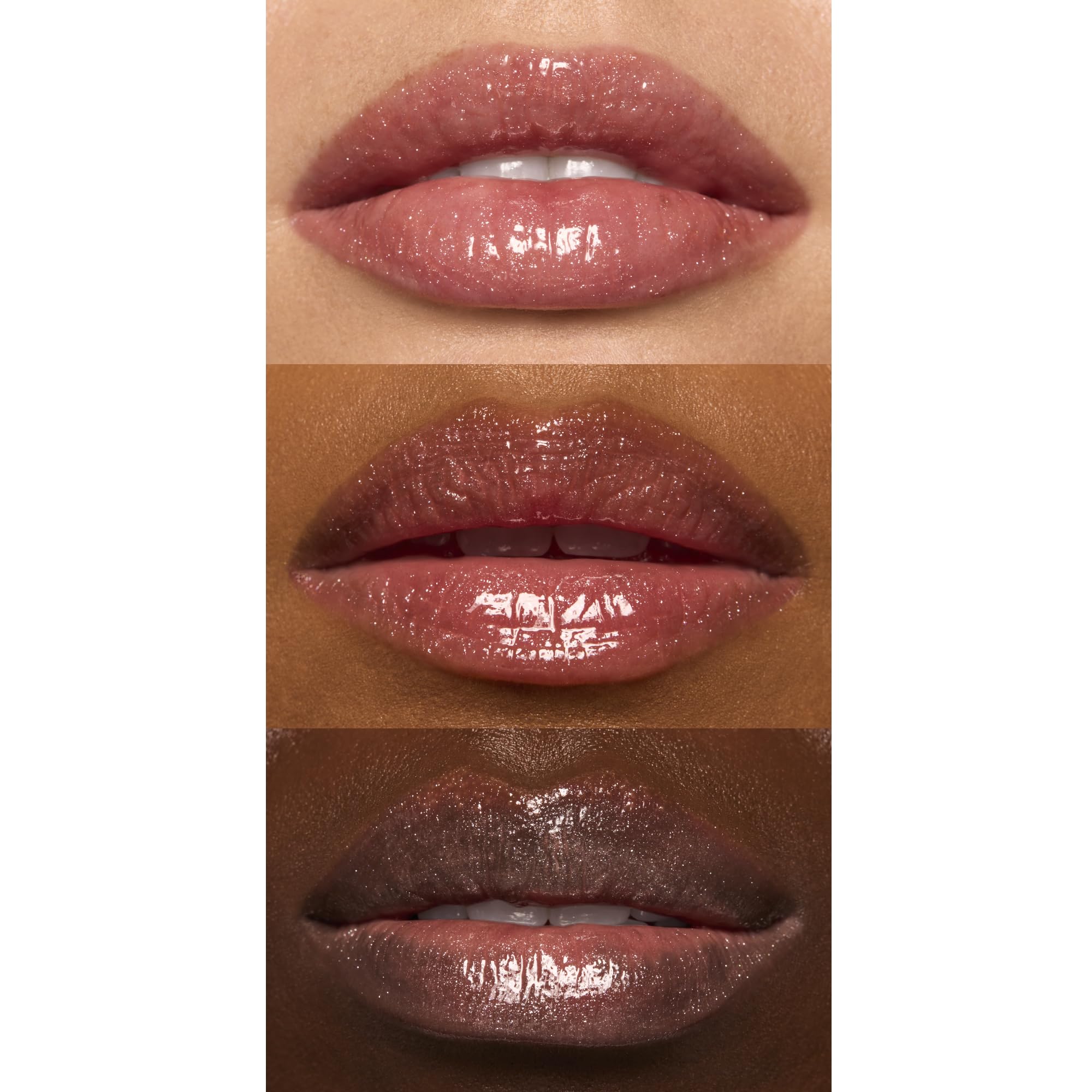 e.l.f. lip oil texture swipe illustrating hydrating, non-sticky sheen