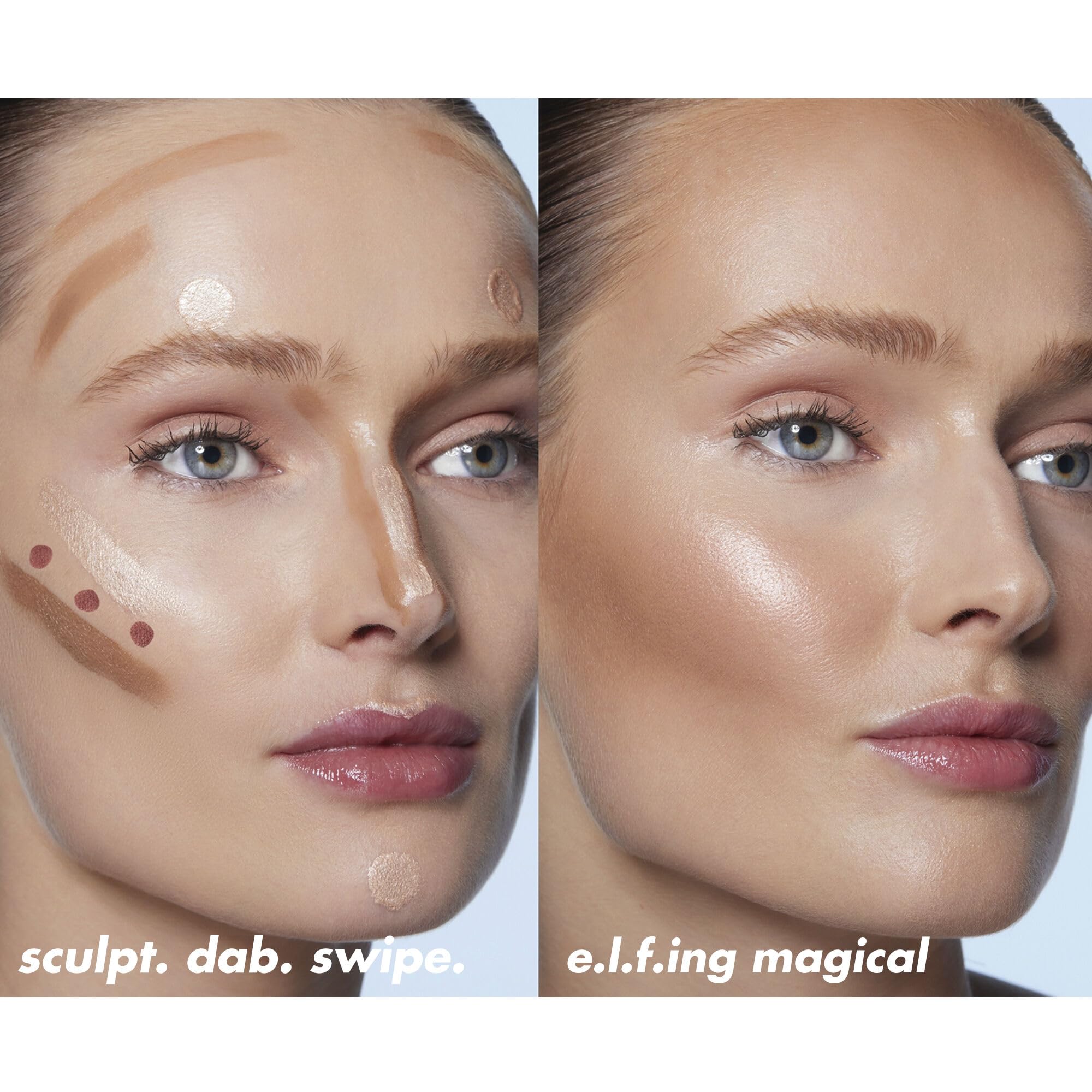 e.l.f. blended contour on skin close-up showing seamless finish benefit