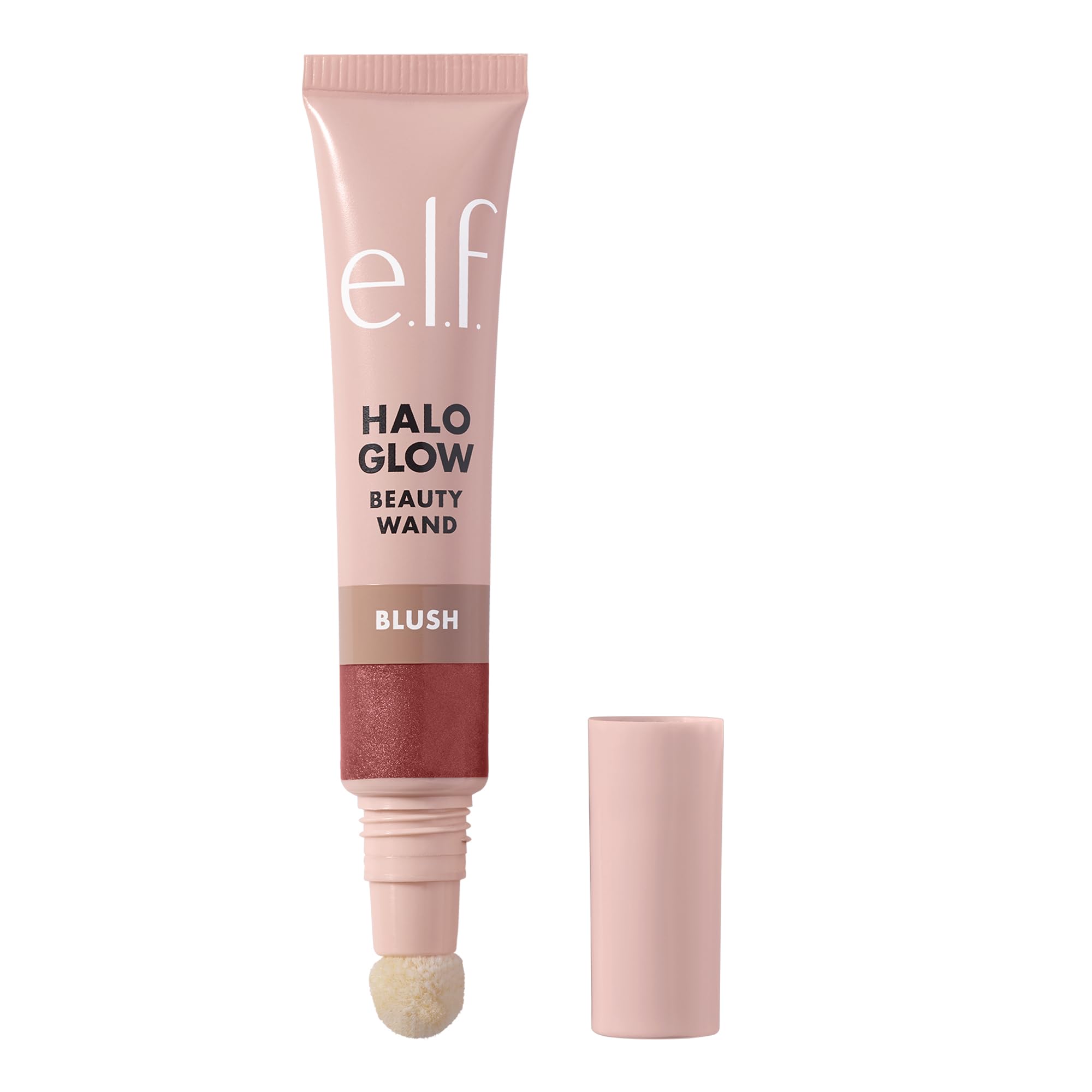 e.l.f. Halo Glow Blush front packaging showing rosy tube and label, convenient everyday use
