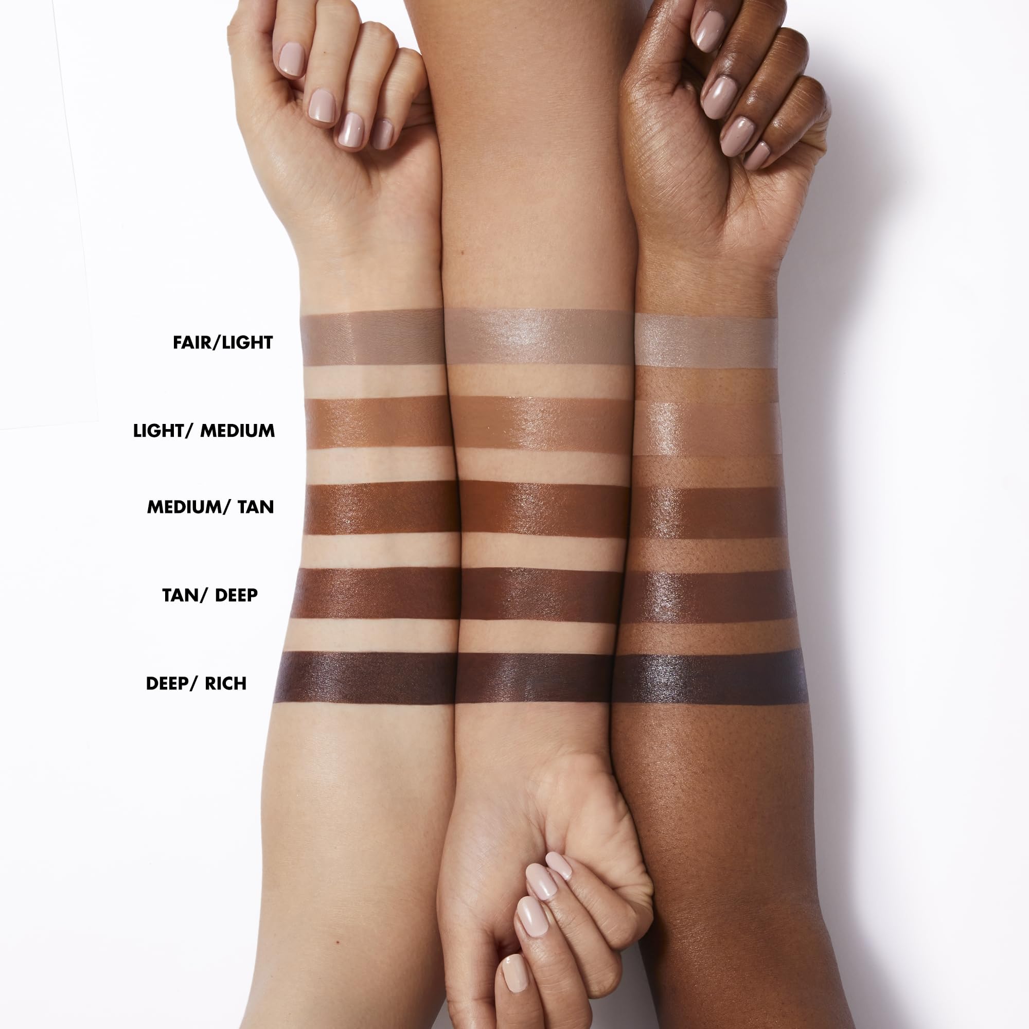e.l.f. Halo Glow texture swatches on arm showing blendable formula and natural finish