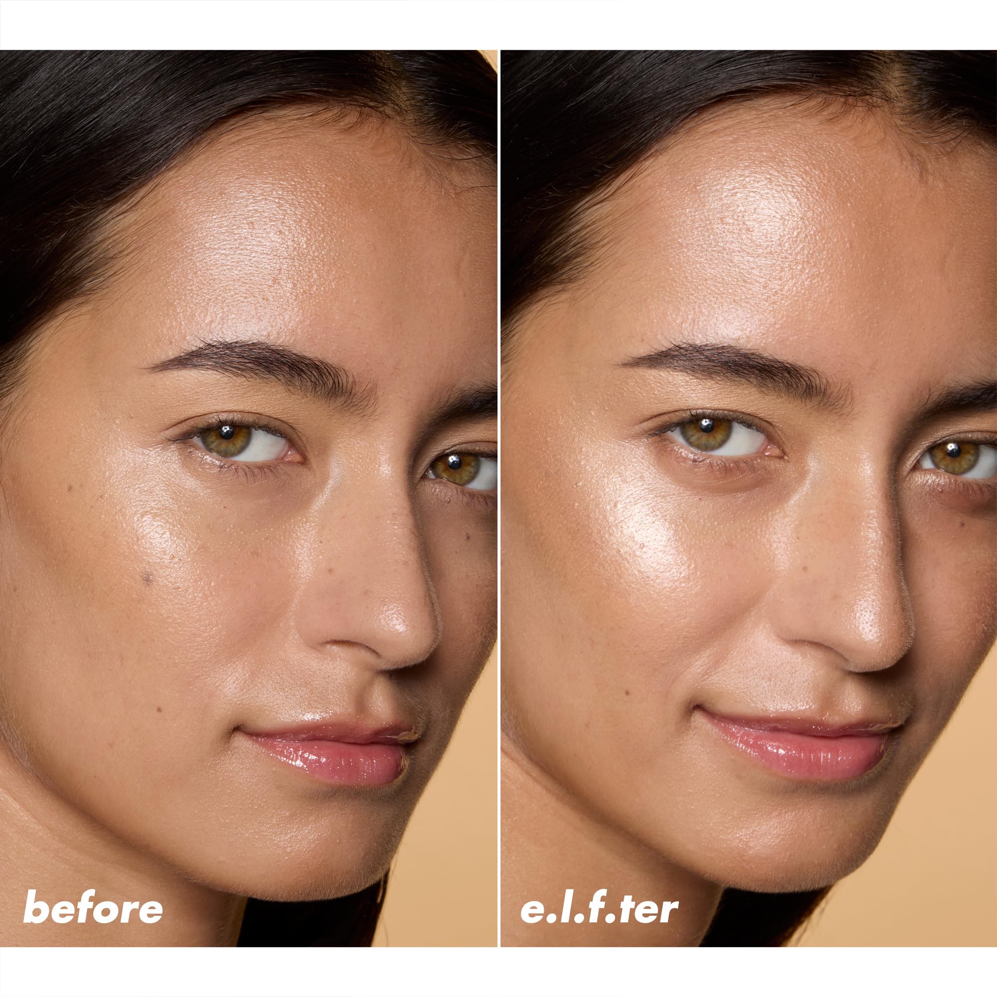 e.l.f. Halo Glow compact beside Beauty Wand illustrating layering for amplified radiance