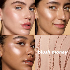 e.l.f. Halo Glow layered with beauty wand showing amplified radiance benefit