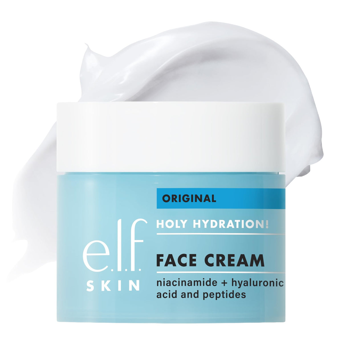 e.l.f. Holy Hydration jar front view showing brand and hydrating benefit