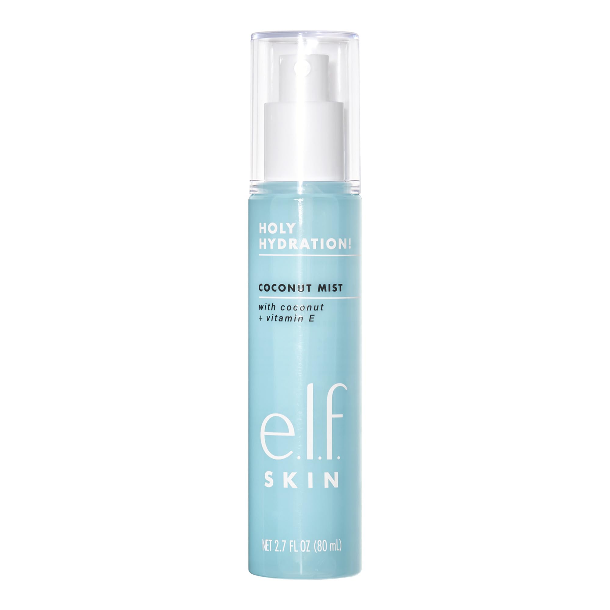 e.l.f. SKIN front bottle view showing label and tropical design, highlights portability