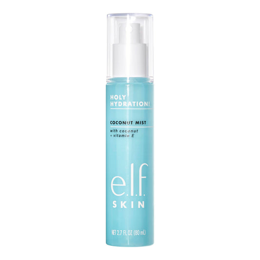 e.l.f. SKIN front bottle view showing label and tropical design, highlights portability