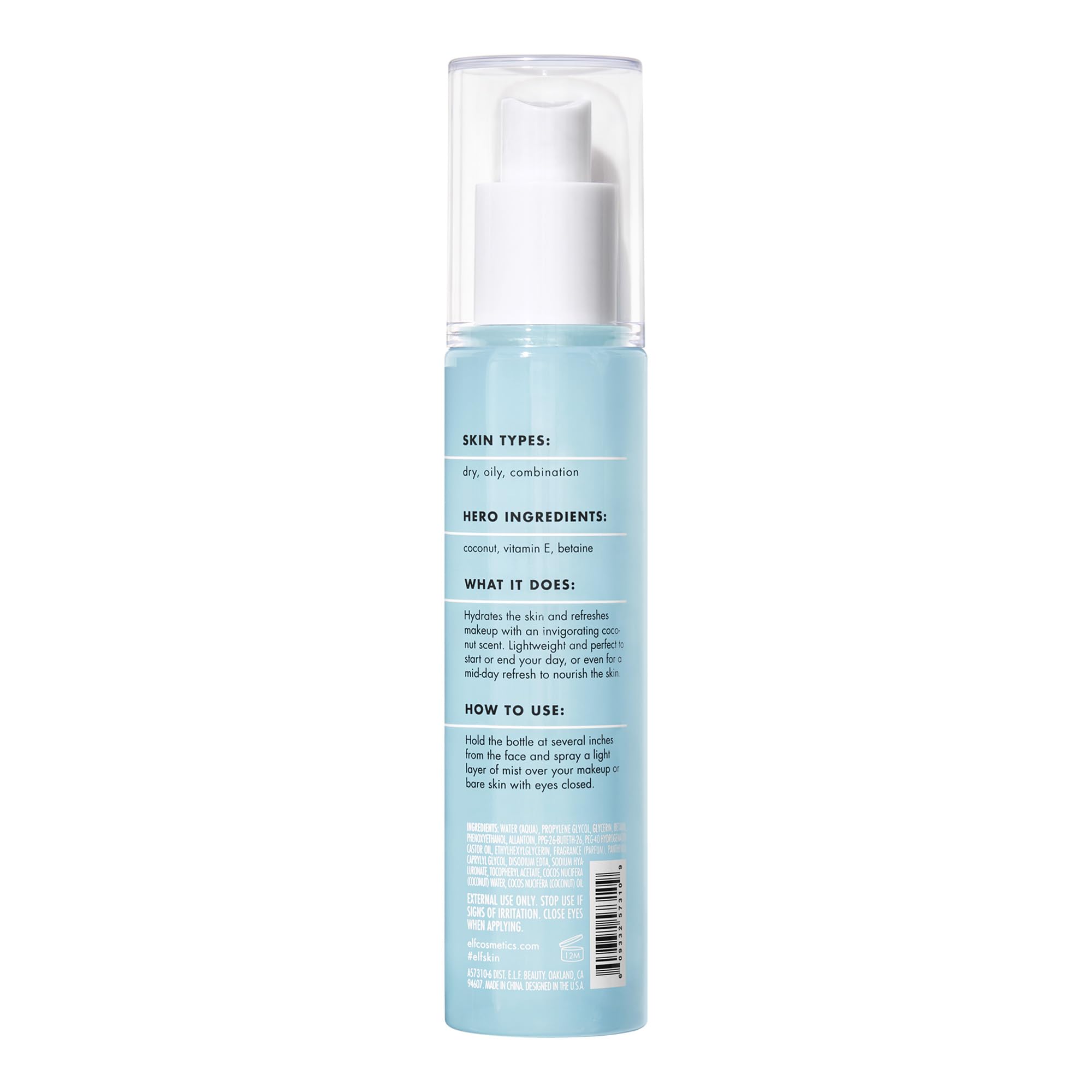 e.l.f. SKIN bottle inside a tote illustrating on-the-go use and quick hydration
