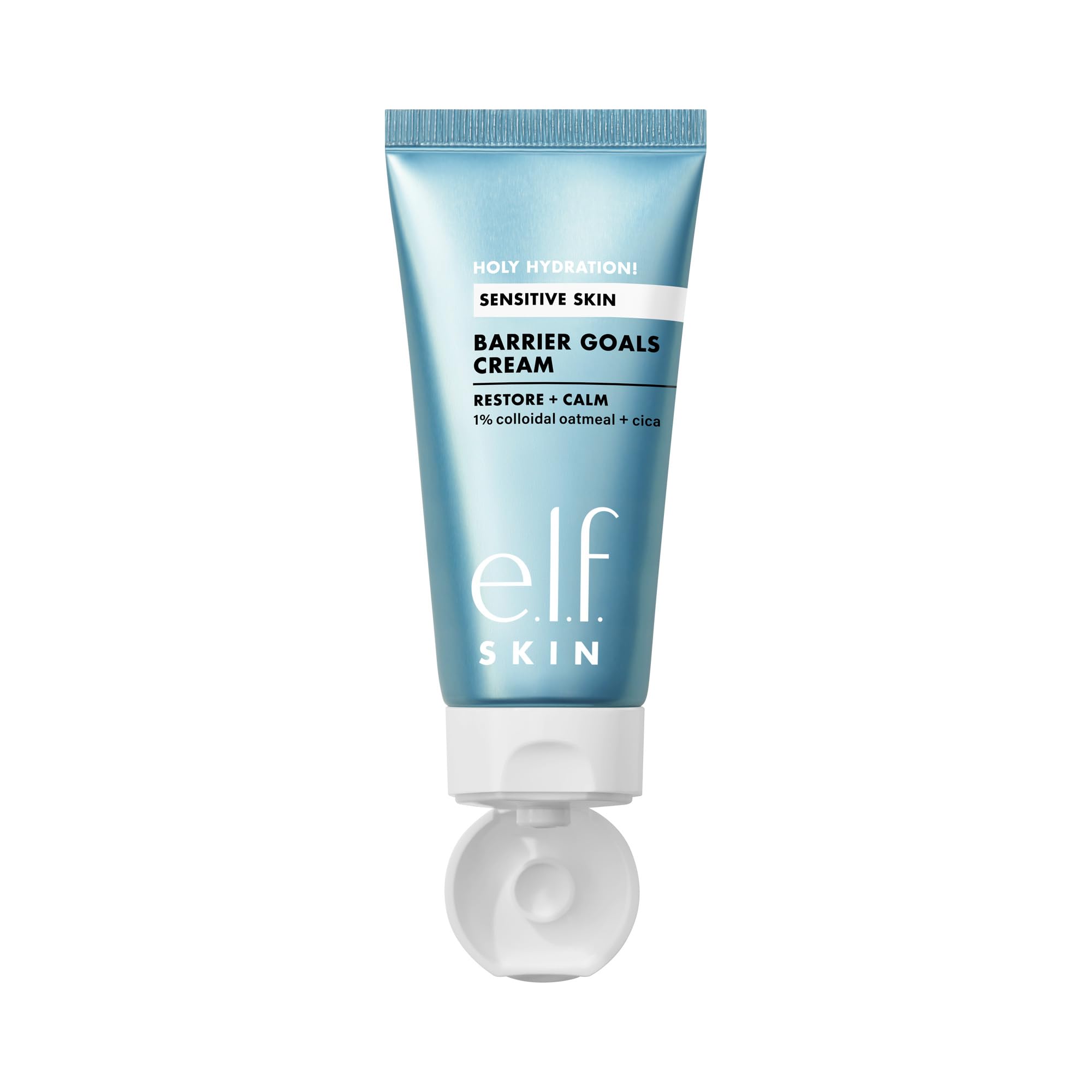 e.l.f. jar on bathroom shelf in lifestyle setting suggesting daily routine uplift