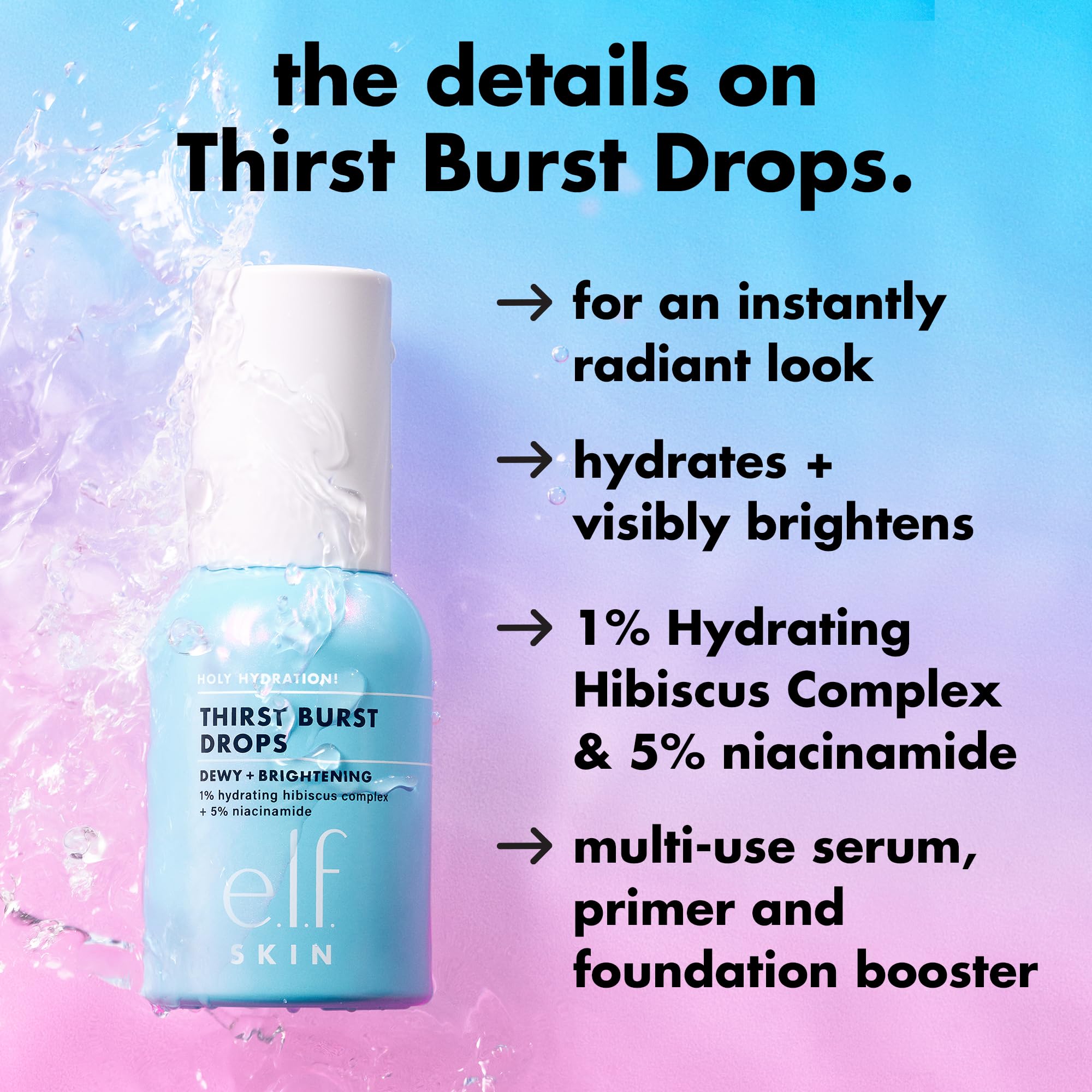 e.l.f. dropper close-up dispensing clear gel-serum for precise application
