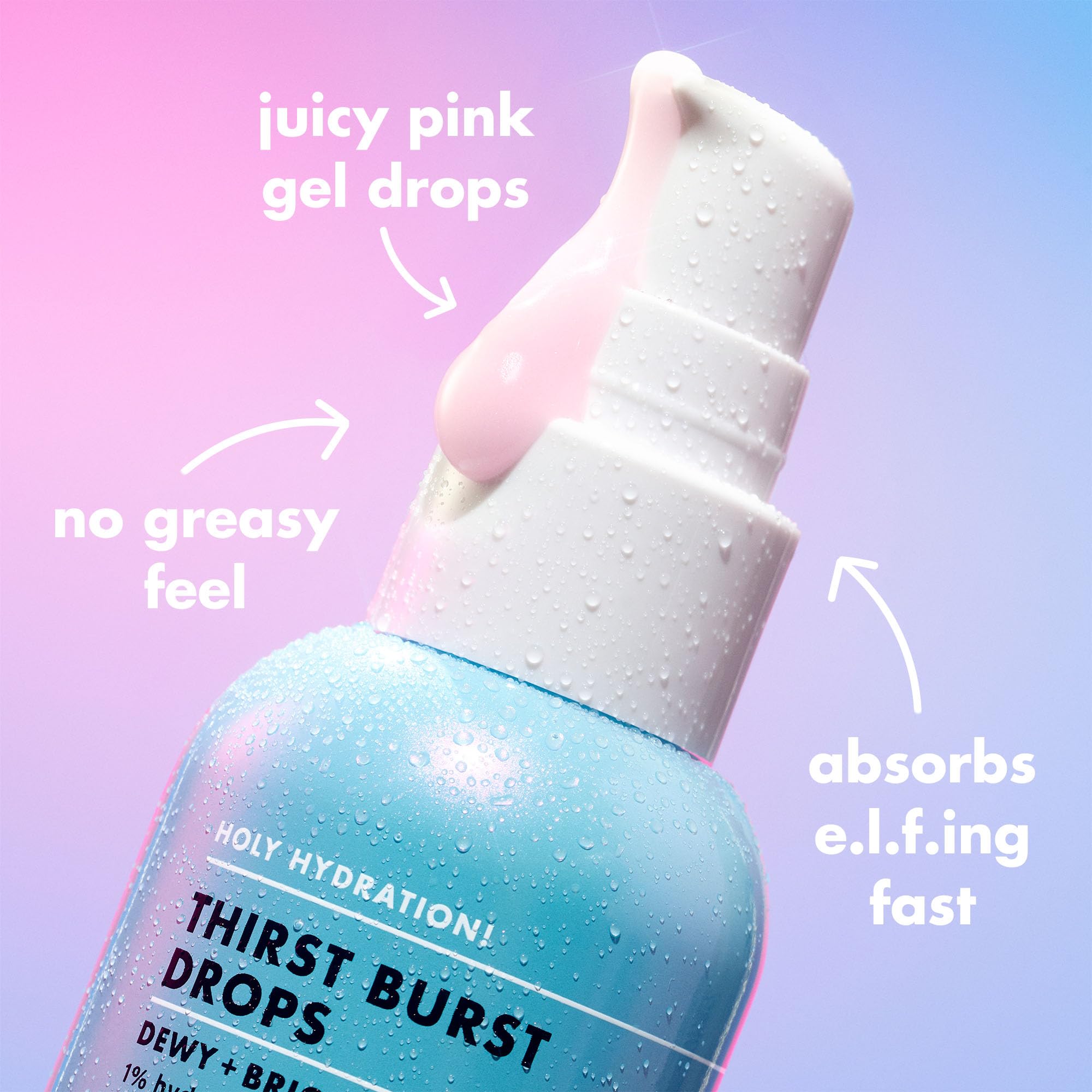 e.l.f. texture on hand demonstrating lightweight gel-serum hydration