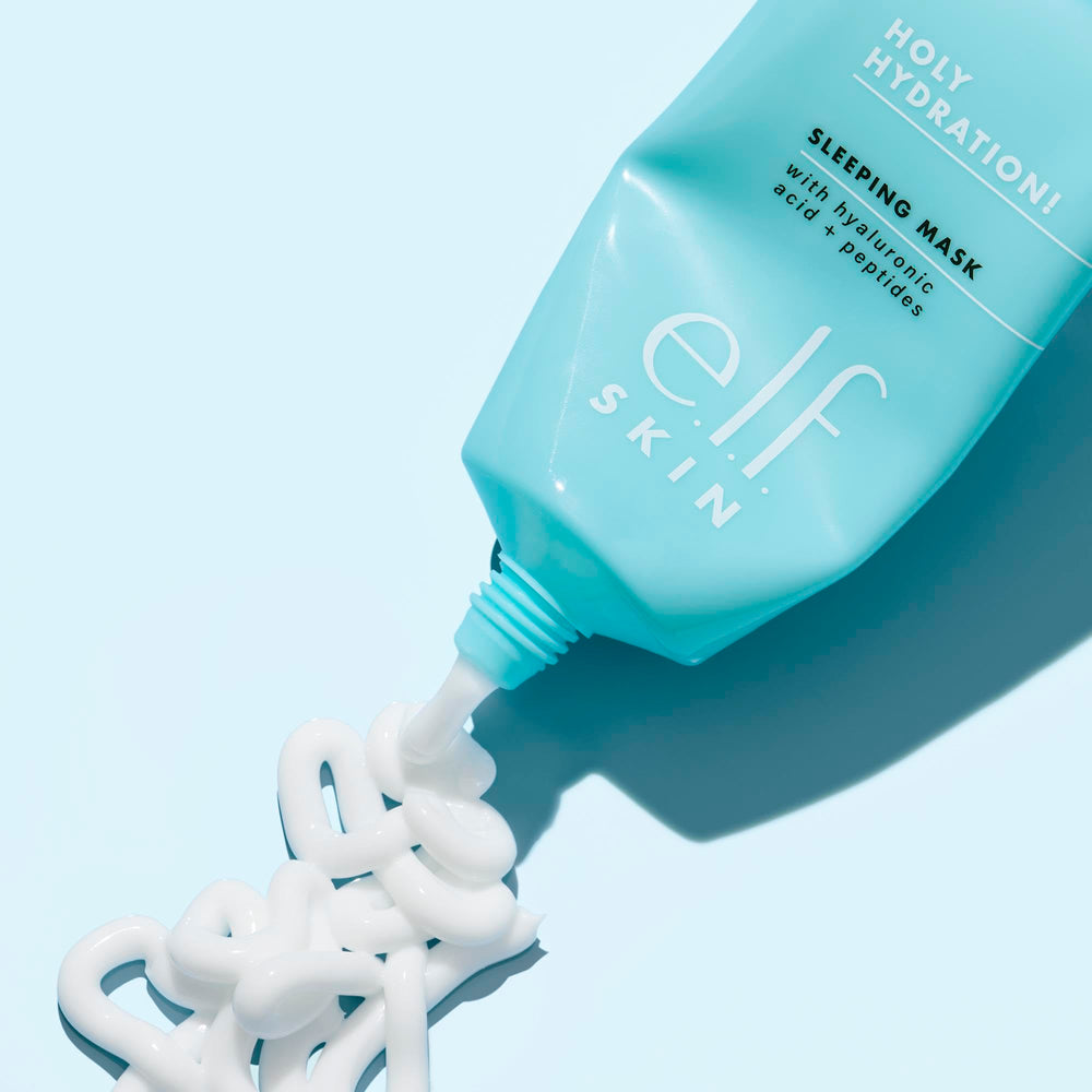 e.l.f. Holy Hydration size comparison next to a hand showing jar scale and travel friendliness