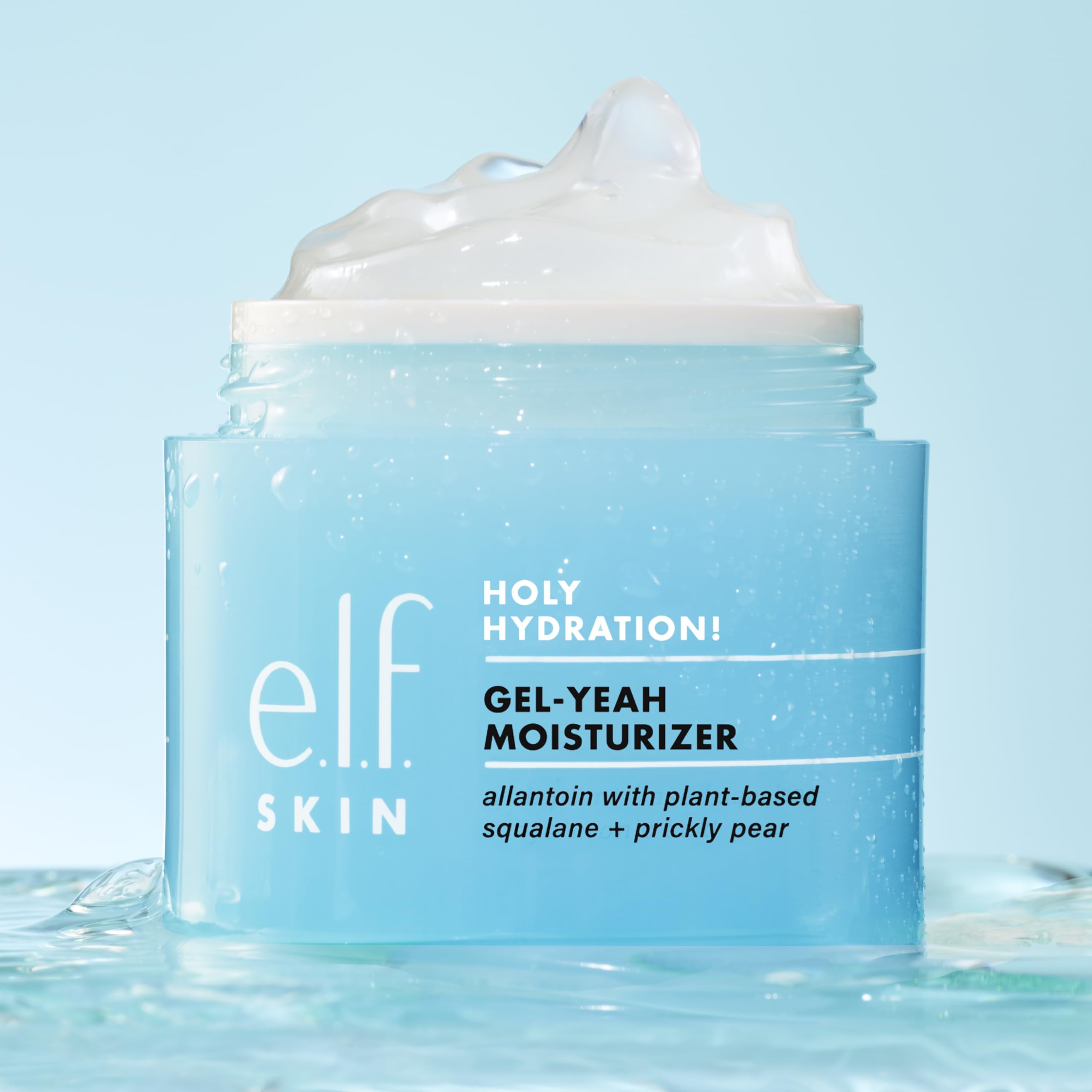 e.l.f. gel swatched on skin demonstrating lightweight finish and visible plumping