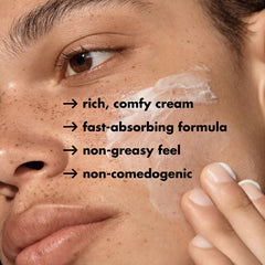 e.l.f. cream applied to back of hand demonstrating soothing, non-greasy finish