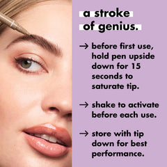 e.l.f. Holy Strokes applied to eyebrow showing natural hair-like detailing benefit