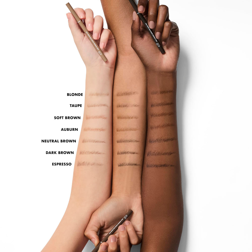 e.l.f. Holy Strokes next to ruler showing size and travel-friendly benefit