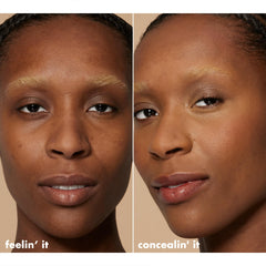 e.l.f. application under eye showing coverage and brightening benefit