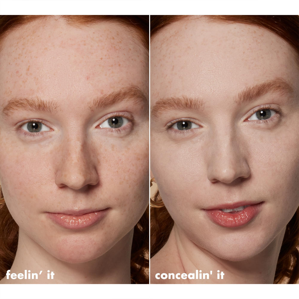 e.l.f. before and after under-eye coverage showing natural correction