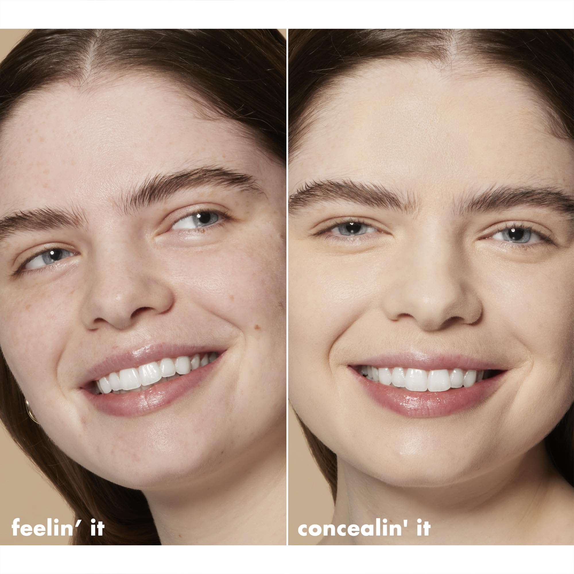 e.l.f. before and after under-eye comparison illustrating coverage and brightening benefit
