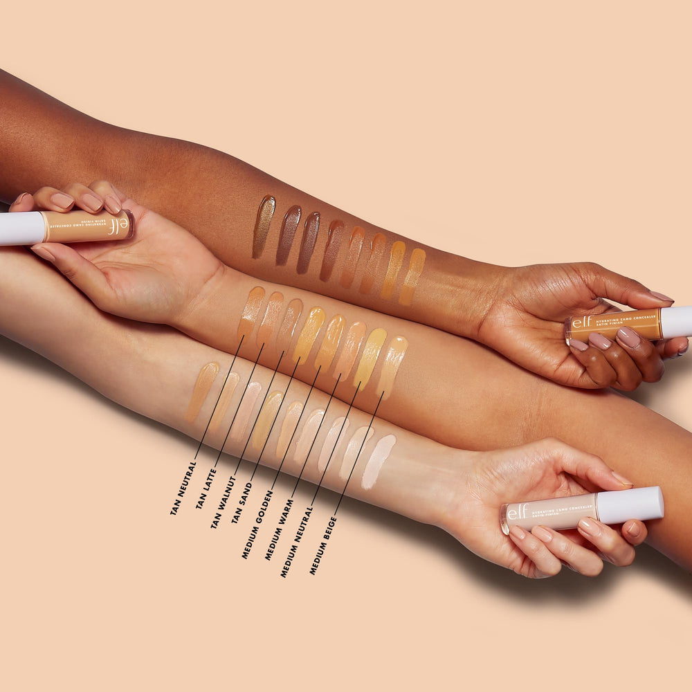 e.l.f. concealer applied under eye showing coverage and natural satin finish
