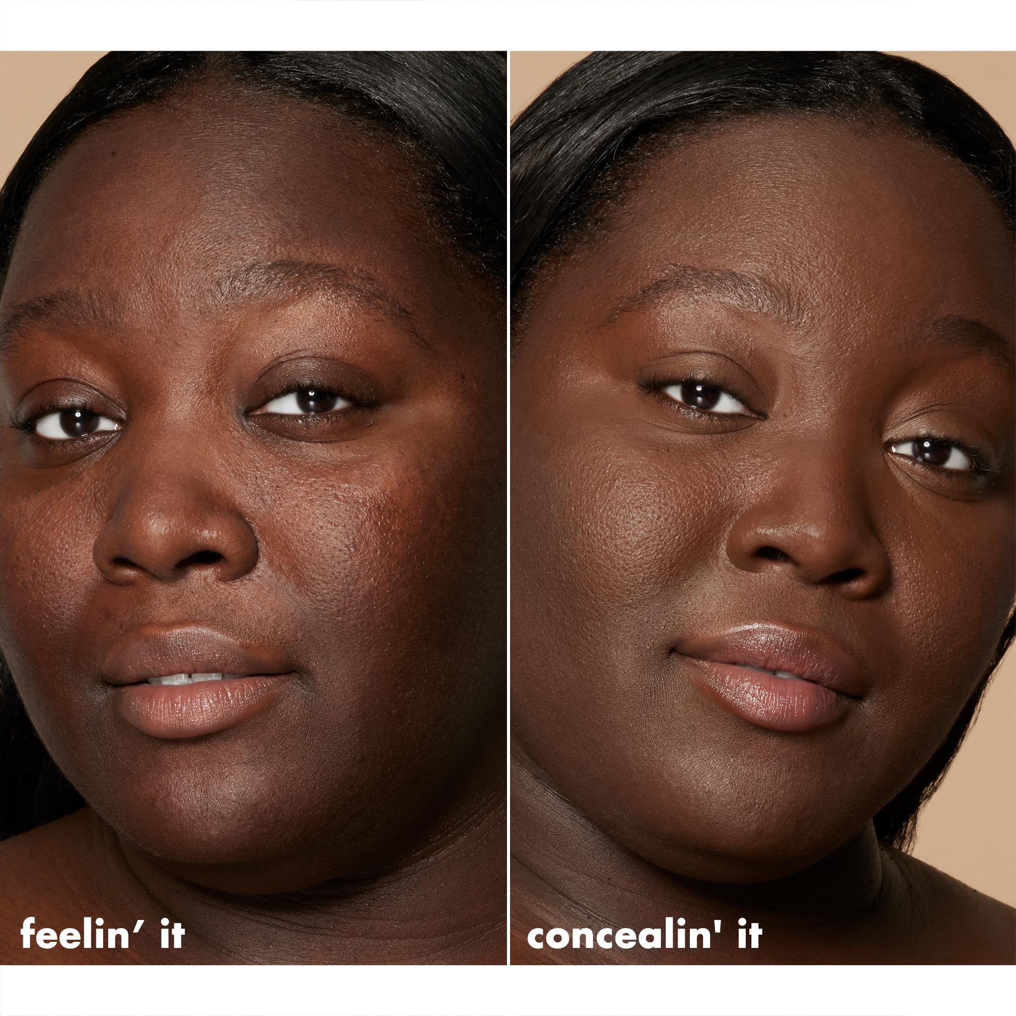 e.l.f. concealer applied on skin closeup demonstrating smooth satin finish benefit