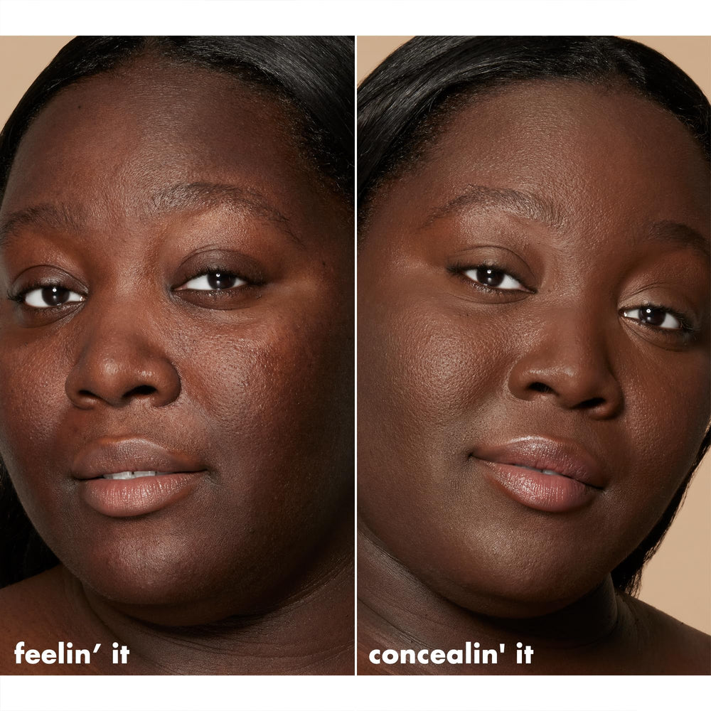 e.l.f. concealer applied on skin closeup demonstrating smooth satin finish benefit