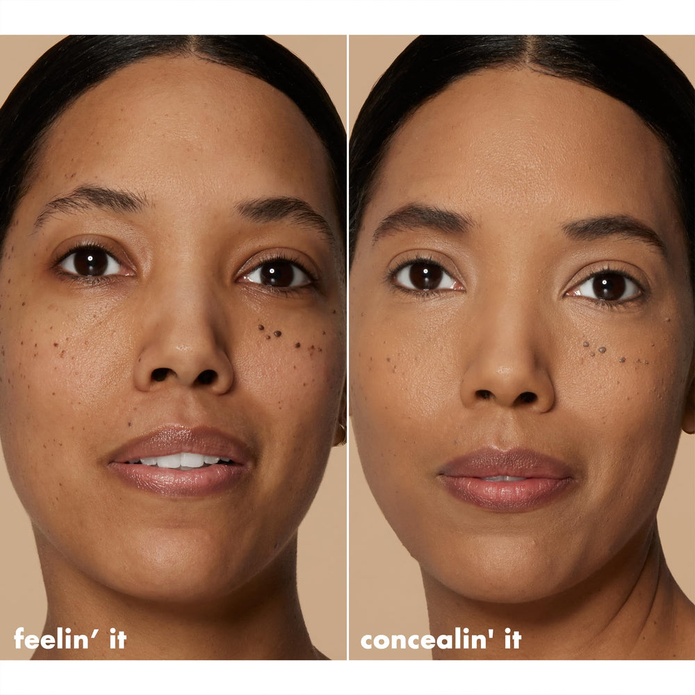 e.l.f. concealer swatches on arm comparing coverage and skin-matching tones