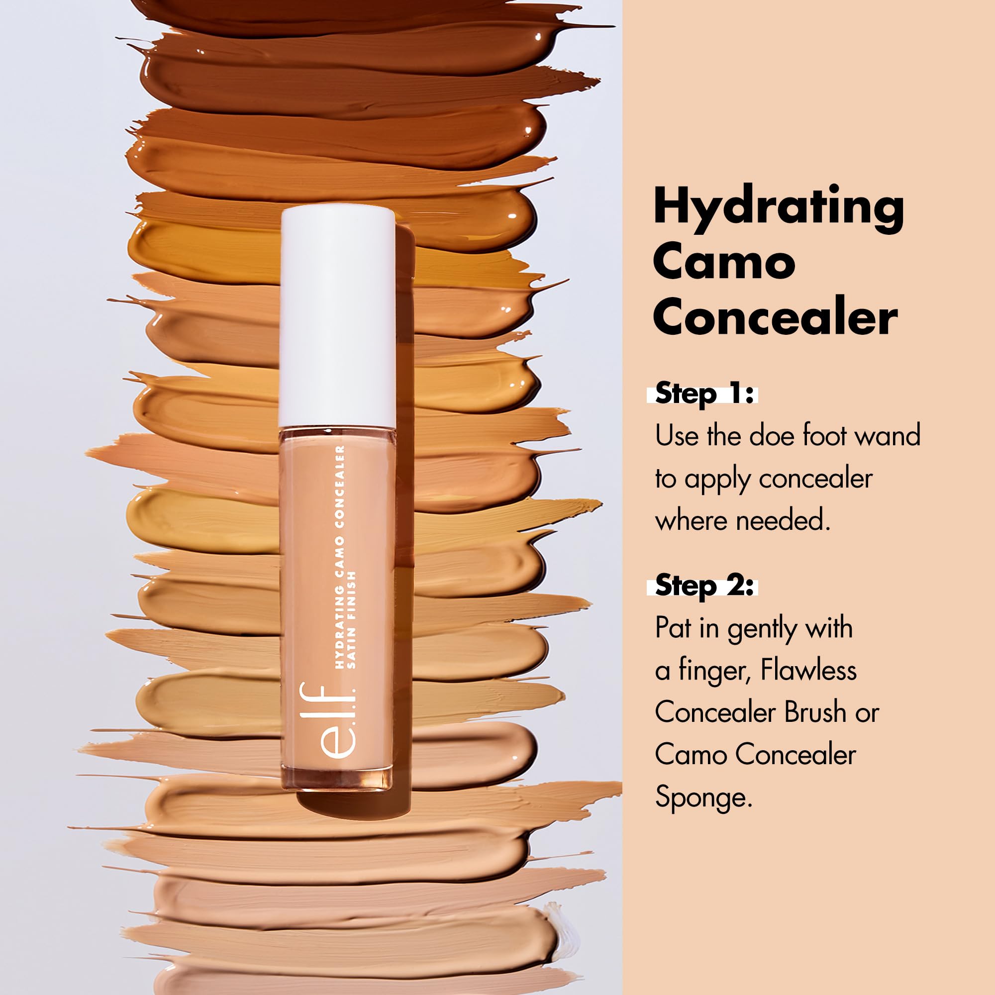 e.l.f. creamy swatch texture showcasing blendable coverage and hydrated finish